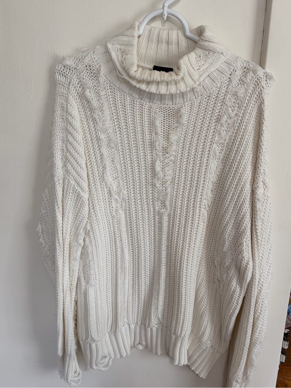 Daytrip Ivory Cable Turtleneck Sweater